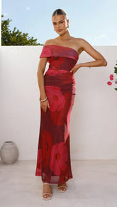 Jelani Maxi Dress - Red Floral