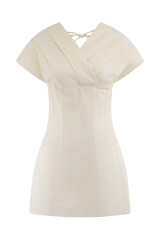 Pascale Off Shoulder Denim Mini Dress - White