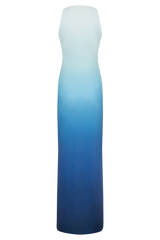 Stella Draped Slinky Maxi Dress - Ombre Blue
