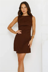 Deserve Myself Mini Dress Brown