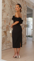 Bernadette Midi Dress - Black