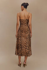 Leanne Chiffon Midi Dress - Leopard Print