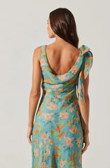 Isabelle Ruffled Cowl Neck Dress