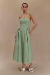 Rebecca Cotton Midi Dress - Basil
