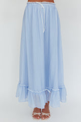 Maidens Tie Detail Overlock Maxi Skirt Cloud Blue