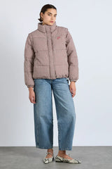 pre-order jennifer check puffer - chocolate gingham
