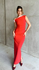 Honey Maxi Dress - Red/Pink