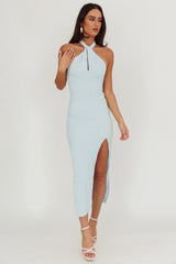 Oracle Halterneck Midi Dress Blue
