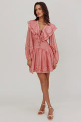 Alive Pleated Sailor Collar Mini Dress Dusty Pink