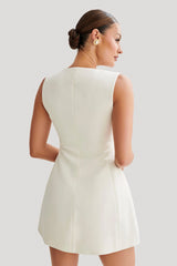 Lysandre Crepe Mini Dress - Ivory